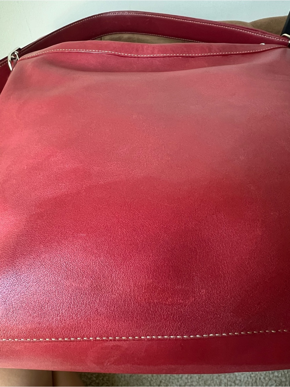 Coach Vintage Legacy Slim Duffel Crossbody Red Leather  Shoulder Bag Style 9188 - Picture 10 of 16